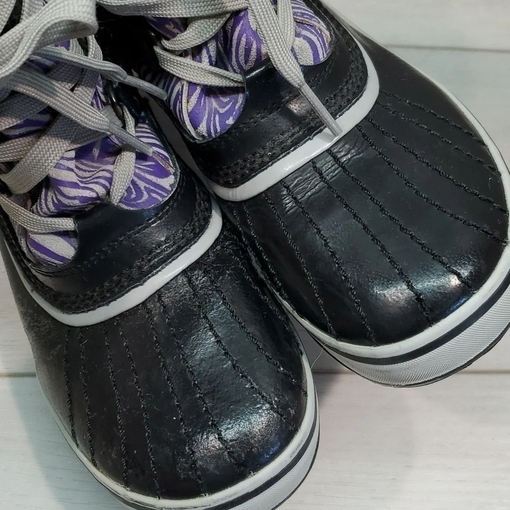 Sorel Kids Tivoli Li Plaid Girls Duck Rubber Waterproof Boots shoes sz 4